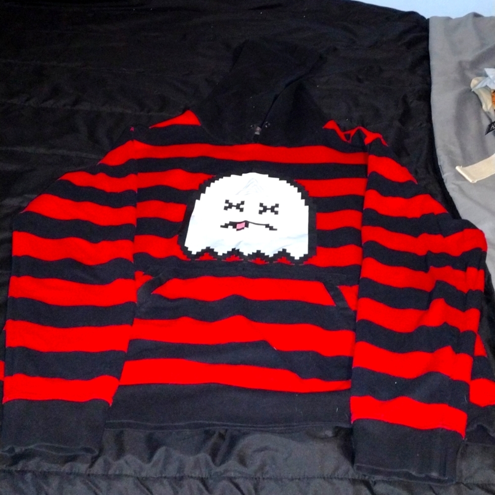 Red and black hoodie